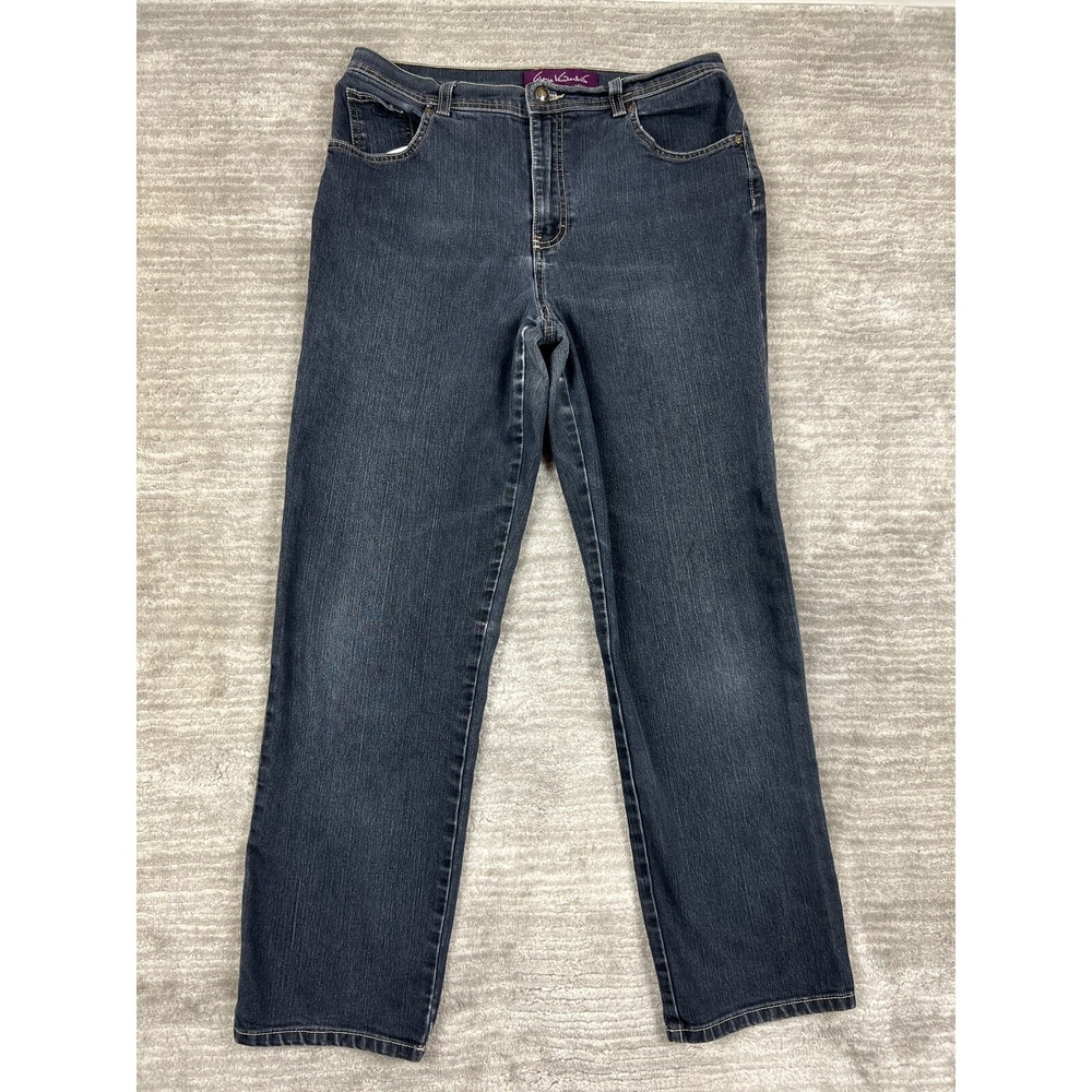 Gloria Vanderbilt Jeans Women 12 Blue Amanda High Rise Tapered Dark Wash Stretch